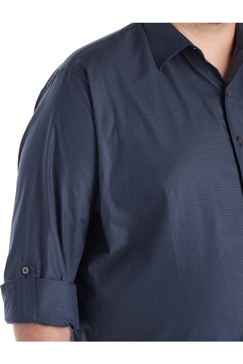 Big & Tall Textured Sport Shirt, Alternate, color, NAVY