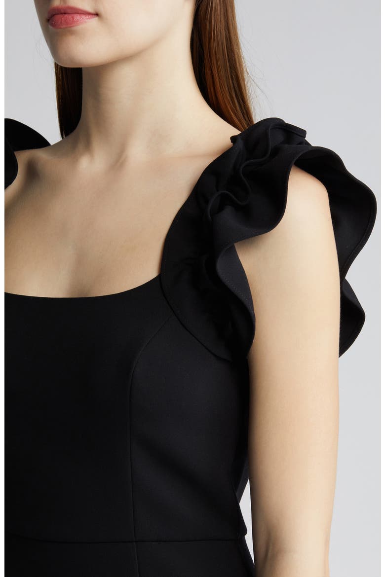 Whisper Ruffle Sleeve Minidress, Alternate, color, BLACKOUT