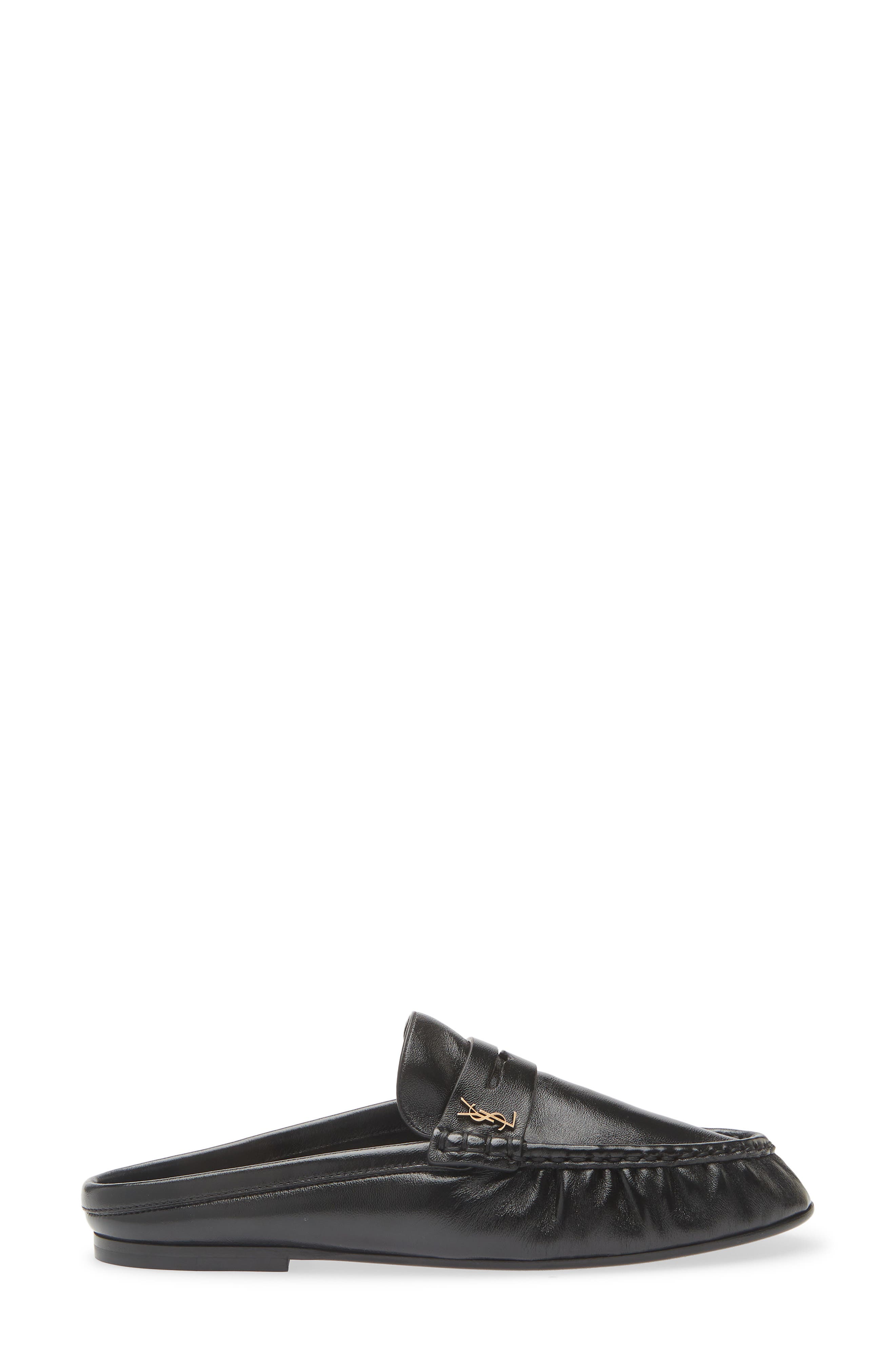 Saint Laurent Le Penny Loafer Mule, Alternate, color, Nero