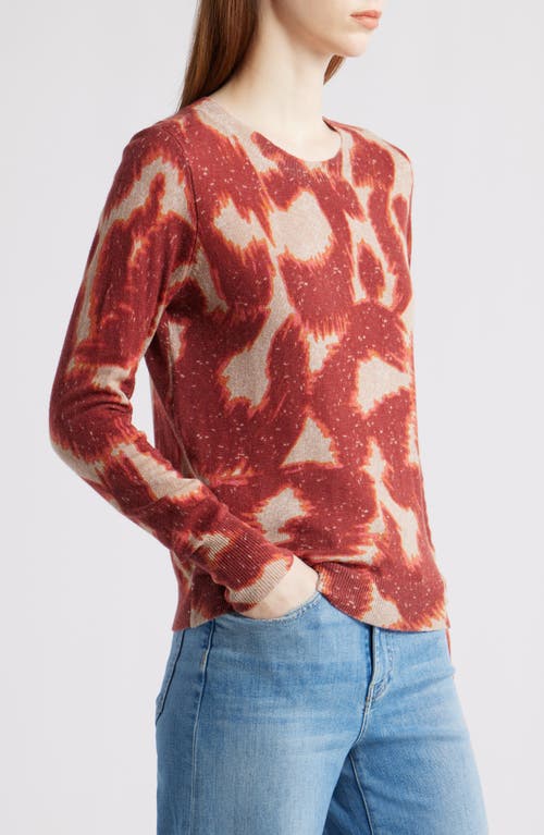 Nic + Zoe Nic+zoe Abstract Animal Supersoft Sweater In Burgundy