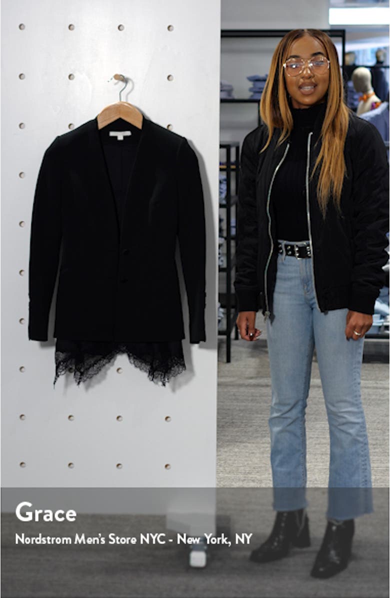 Jonathan Simkhai Lace Trim Combo Crepe Basque Jacket, sales video thumbnail