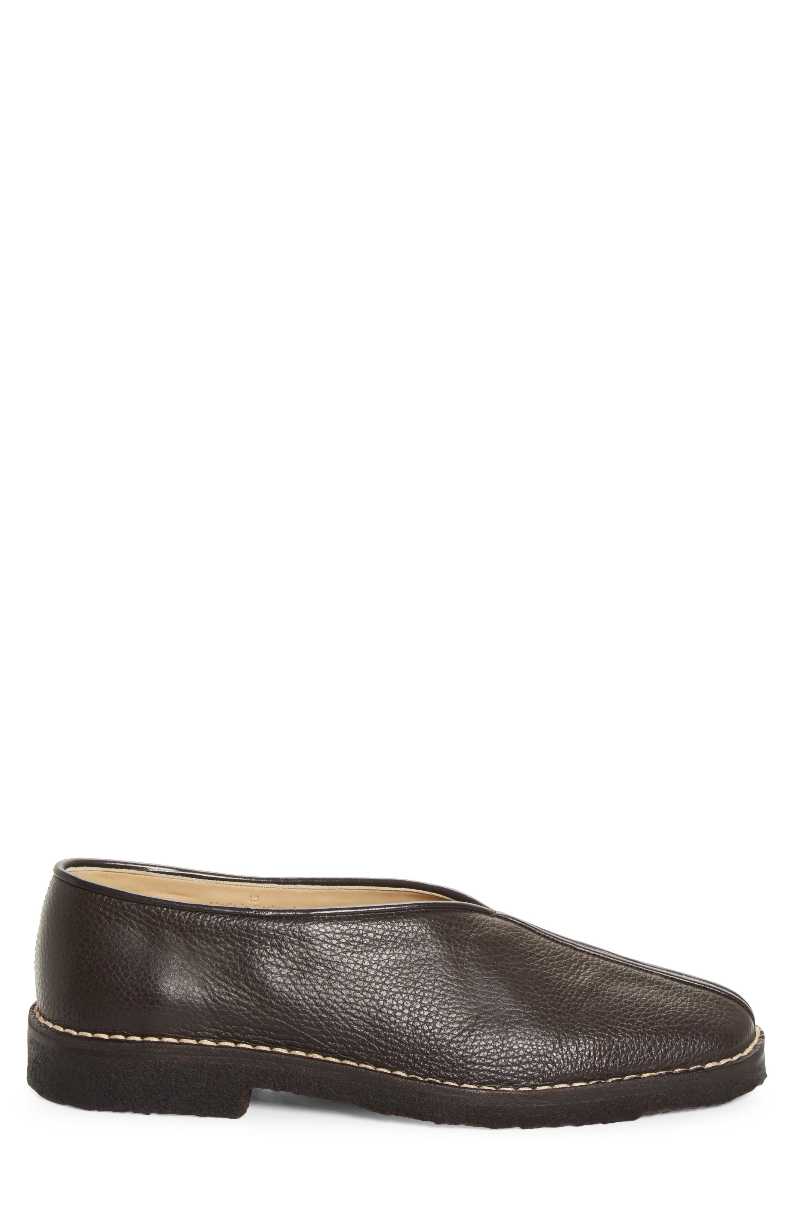 Lemaire Piped Crepe Slipper Loafer, Alternate, color, Dark Brown