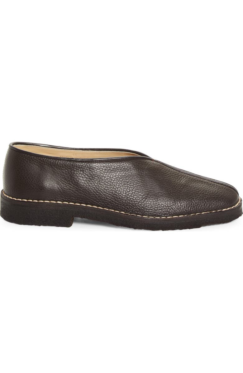 Lemaire Piped Crepe Slipper Loafer, Alternate, color, Dark Brown