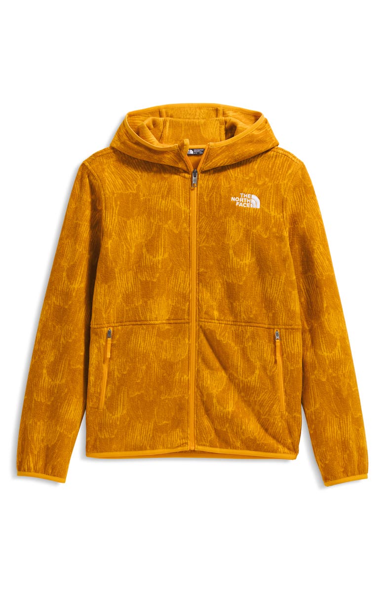 The North Face Kids' Glacier Polar Fleece Zip Hoodie, Main, color, Summit Gold Regenerative Ink