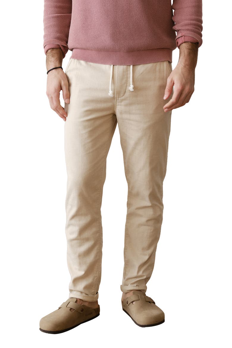 Saturday Stretch Cotton Drawstring Beach Pants, Main, color, FOG