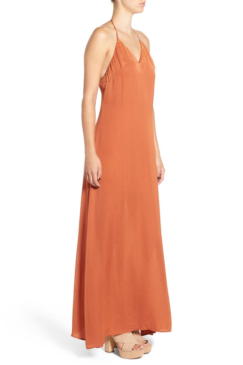 T-Back Maxi Slipdress, Alternate, color, RUST