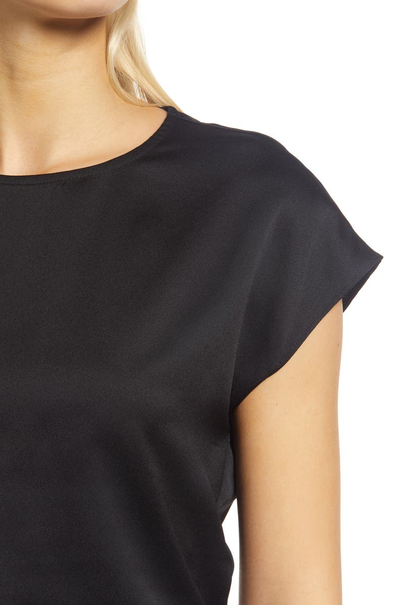 Halogen<sup>®</sup> Cap Sleeve Satin Blouse, Alternate, color,