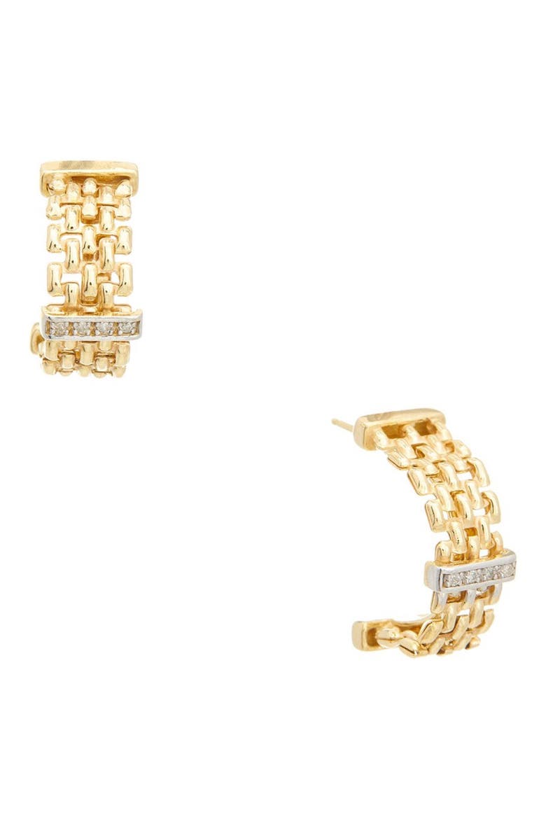 Woven Open Hoop Earrings, Main, color, YELLOW