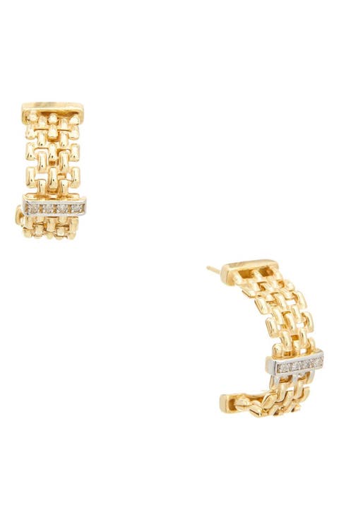 Woven Open Hoop Earrings