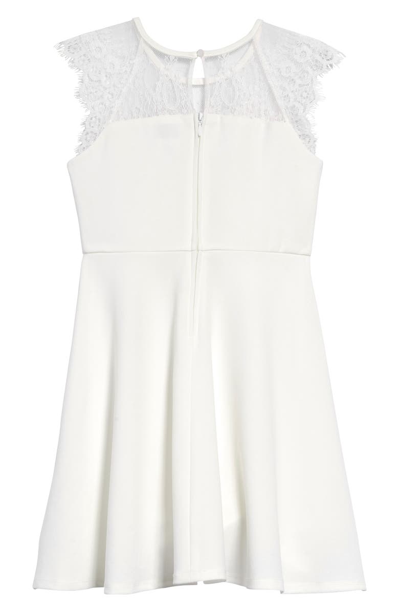 BLUSH by Us Angels Lace Cap Sleeve Skater Dress, Alternate, color,