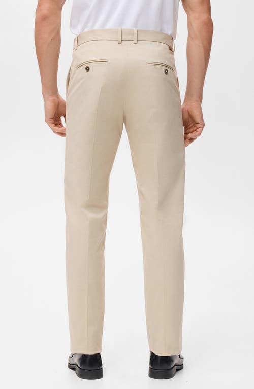 Mango Slim Fit Stretch Cotton Twill Pants In Neutral