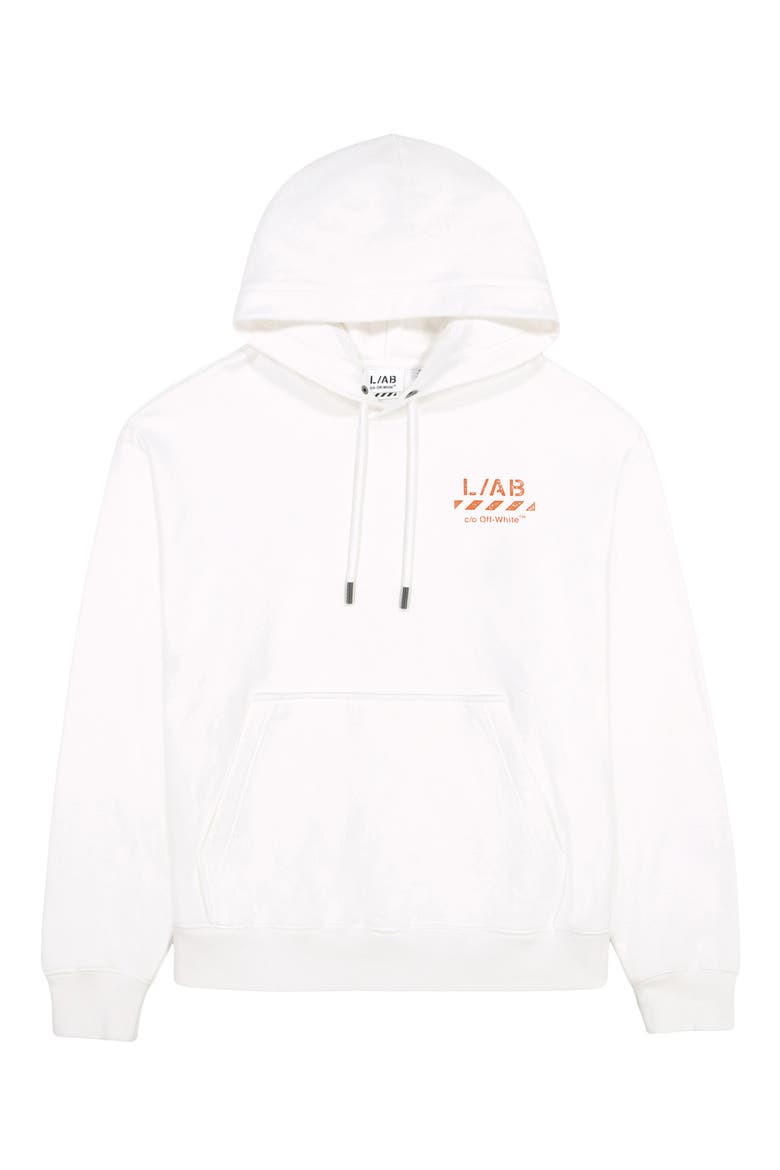 Diagonal Graphic Cotton French Terry Hoodie, Alternate, color, WHITE