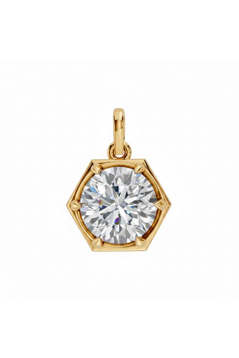 Lab Grown Diamond Round Encased Charm 14K, Main, color, 14K Gold - 2 Carat