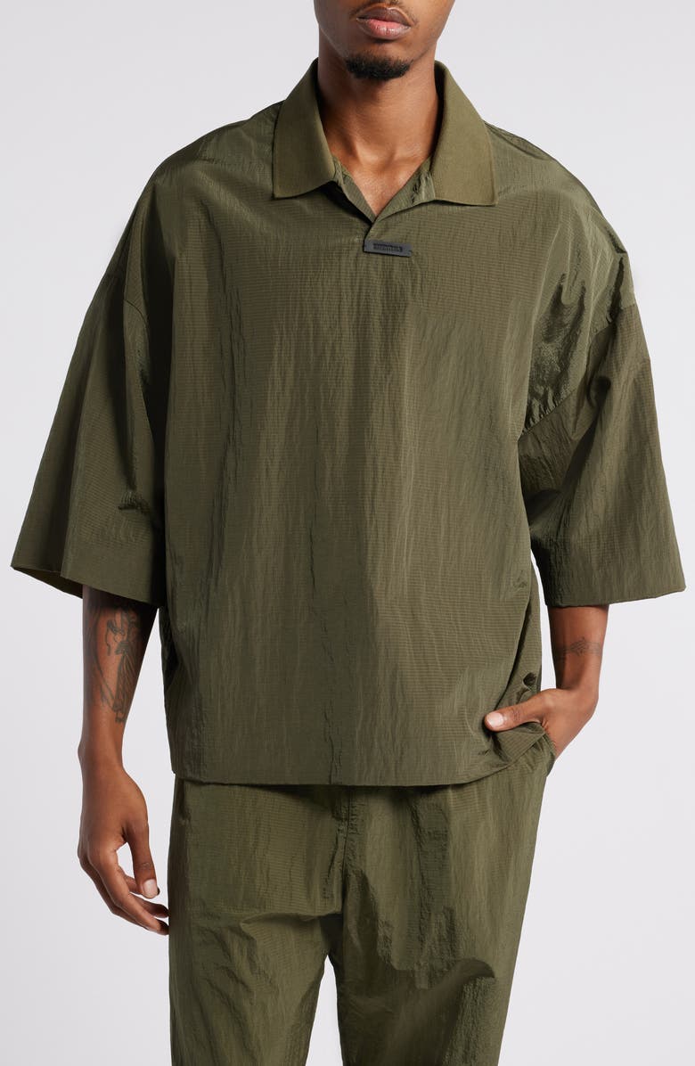Fear of God Essentials Gender Inclusive Ripstop Nylon Polo, Main, color, 
