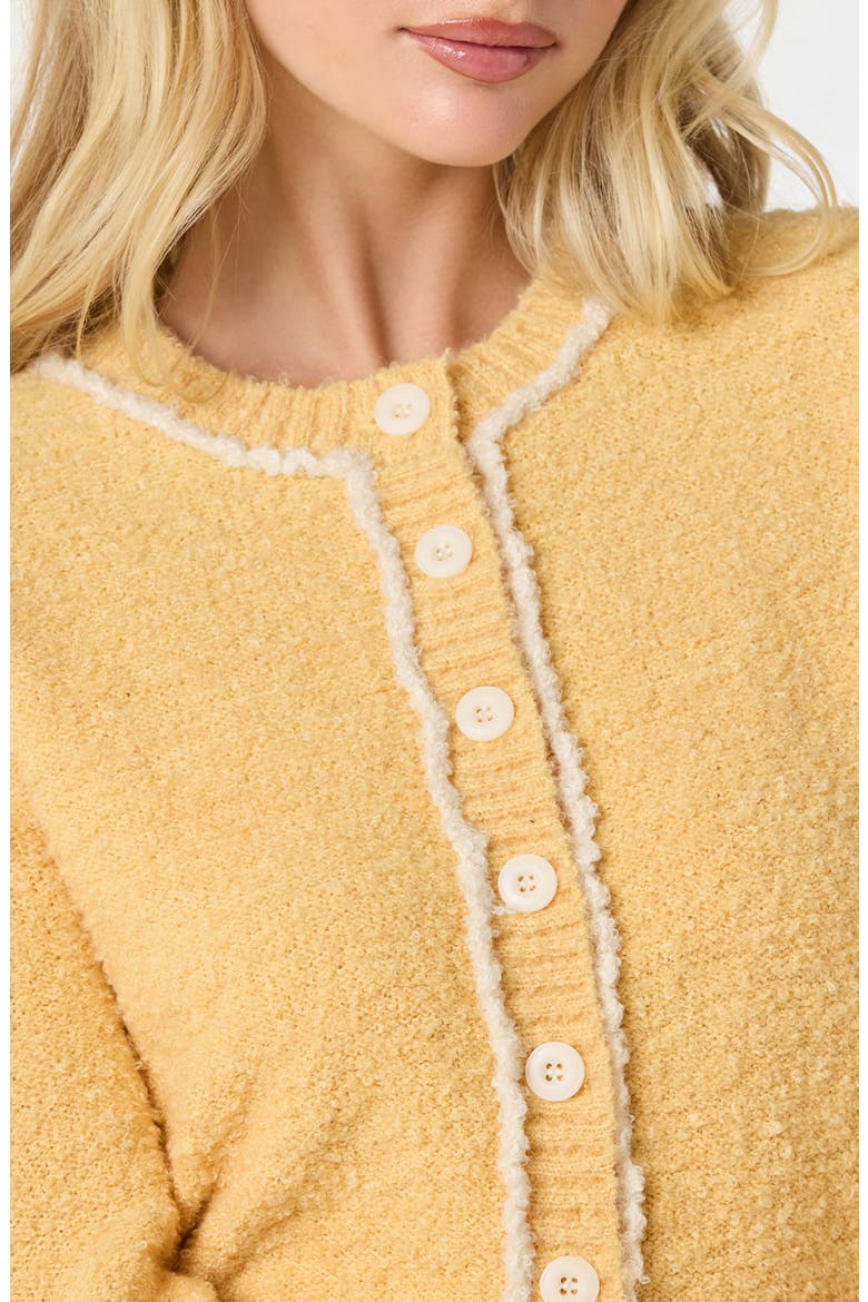 Contrast Stitch Cardigan, Alternate, color, YELLOW