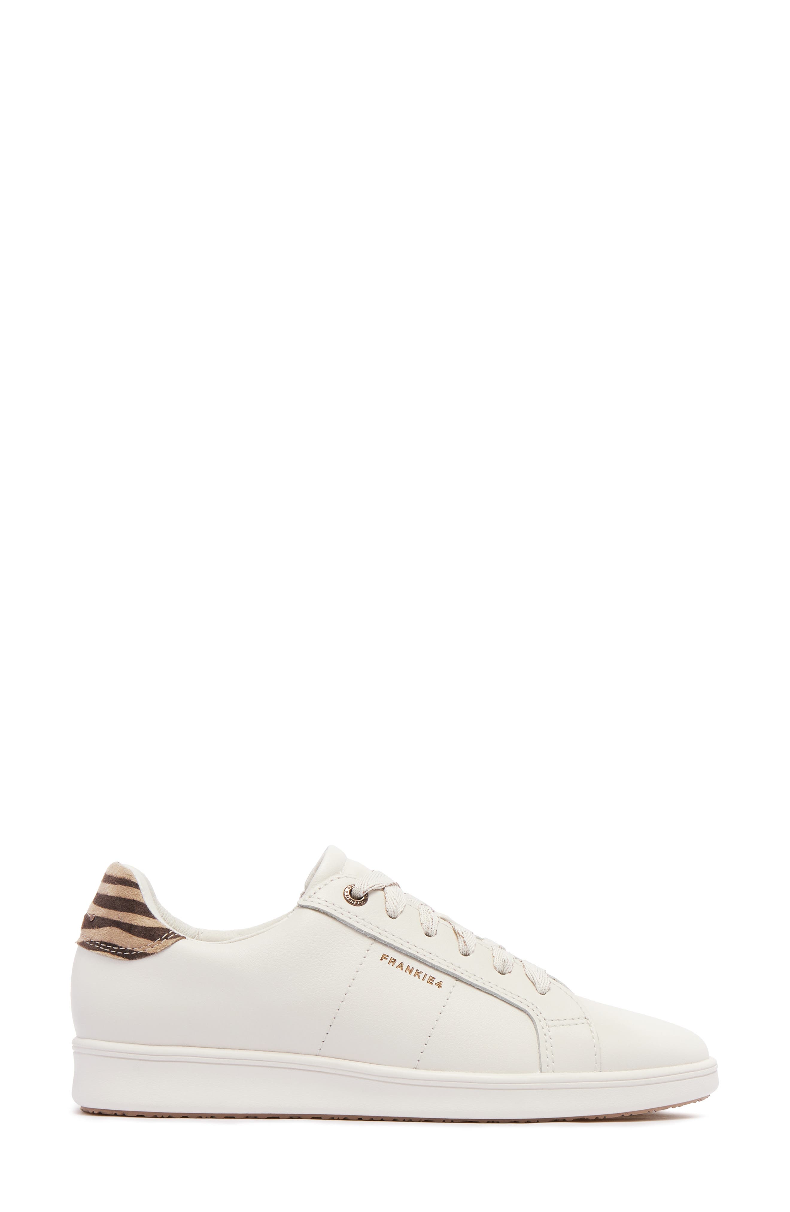 FRANKIE4 Jackie V Leather Sneaker, Alternate, color, Chalk/ Zebra