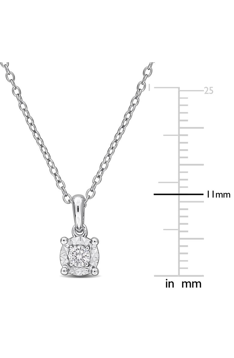 Created Forever Sterling Silver Lab Grown Diamond Solitaire Pendant Necklace, Alternate, color, Silver