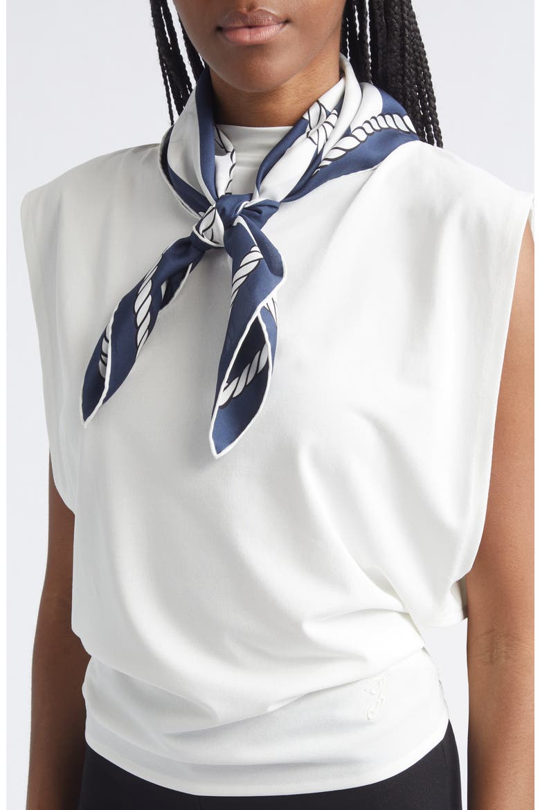 Le Foulard Bateau Corde Silk Scarf, Alternate, color, PRINT BOAT ROPE NAVY 3HE