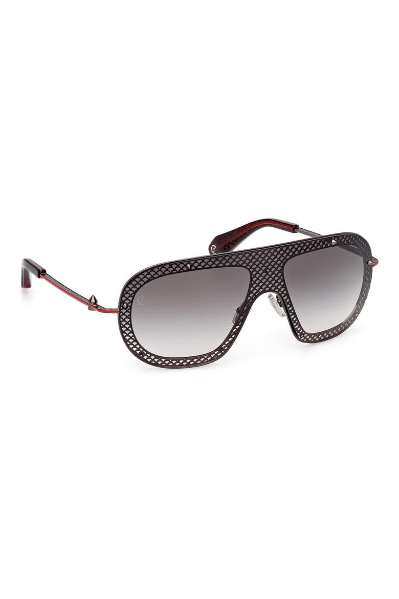 130mm Shield Sunglasses, Alternate, color, GUNMETAL / GUNMETAL RED ENAMEL