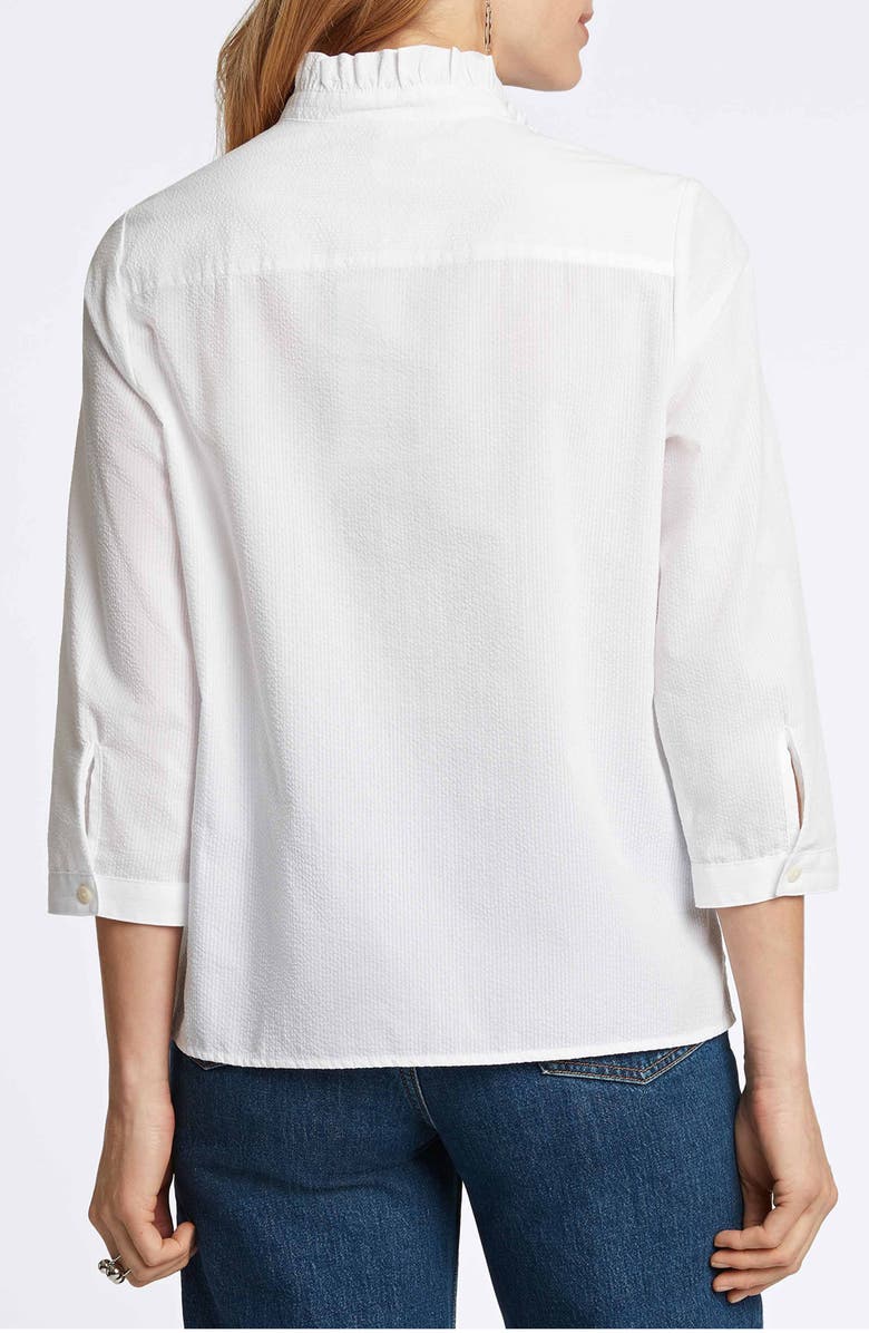 Foxcroft Mia Cotton Blend Seersucker Popover Top, Alternate, color, 
