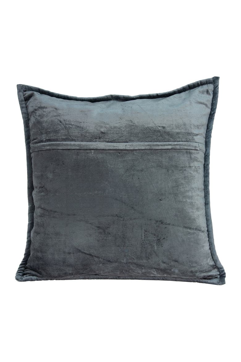 Anajar Transitional Solid Quilted Pillow - 20" x 20" - Charcoal, Main, color, CHARCOAL