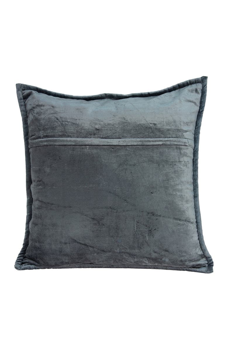 PARKLAND COLLECTION Anajar Transitional Solid Quilted Pillow - 20" x 20" - Charcoal, Main, color, Charcoal