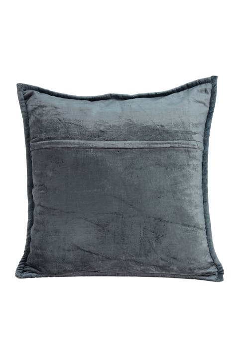 Anajar Transitional Solid Quilted Pillow - 20" x 20" - Charcoal