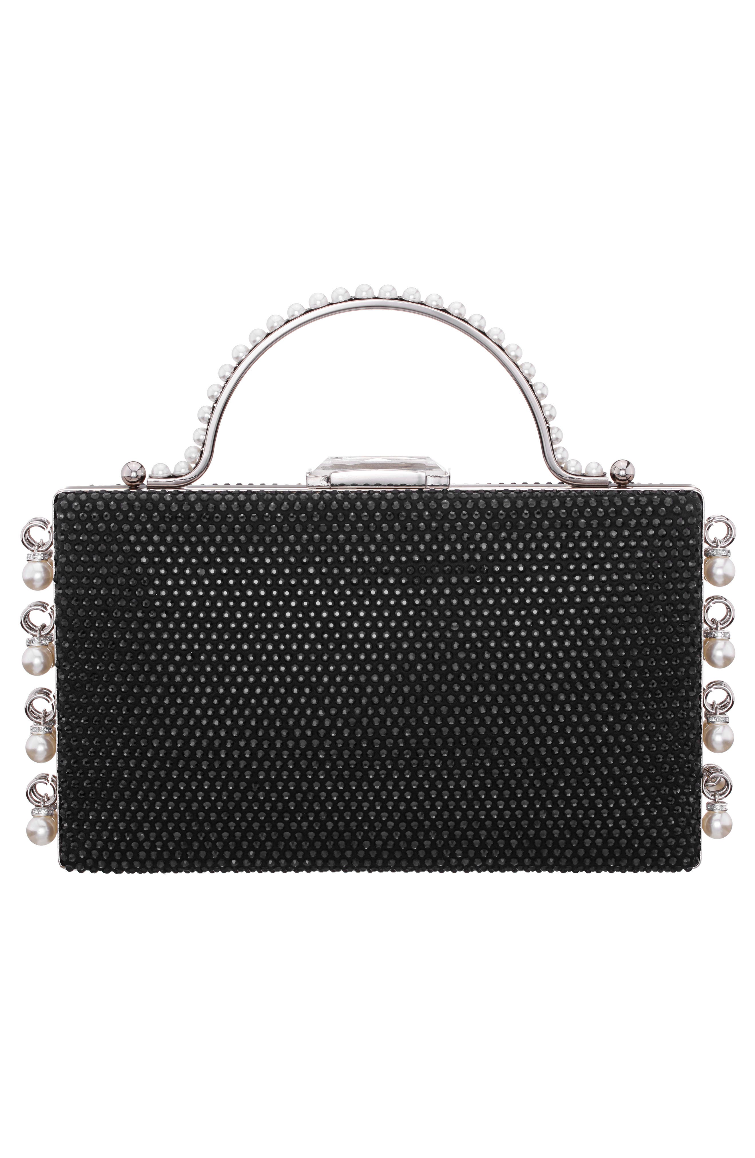 Nina Faux Pearl Dangle Minaudiere, Alternate, color, 