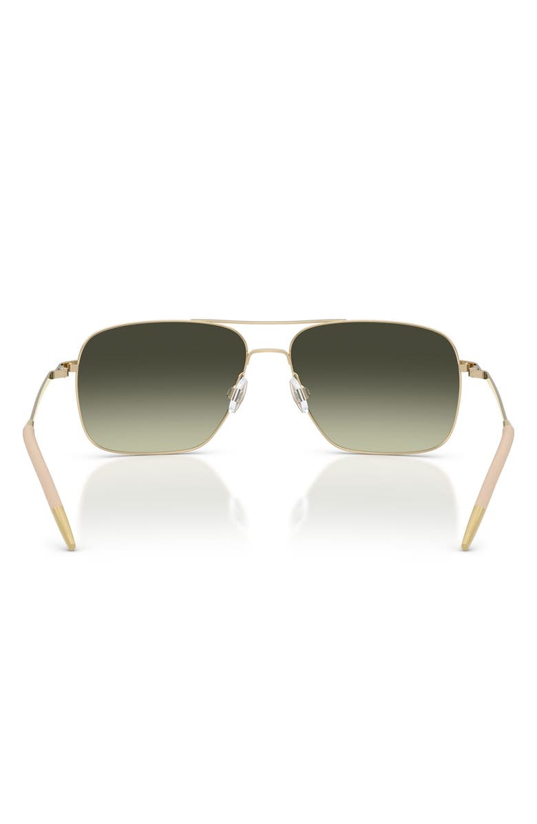 Oliver Peoples Clifton 58mm Gradient Rectangular Sunglasses, Alternate, color, Gold / G-15 Gradient