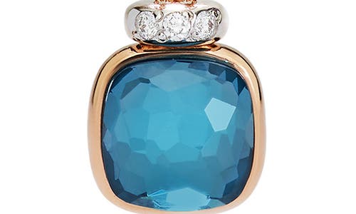 Pomellato Nudo London Blue Topaz & Diamond Pendant Necklace In Gold