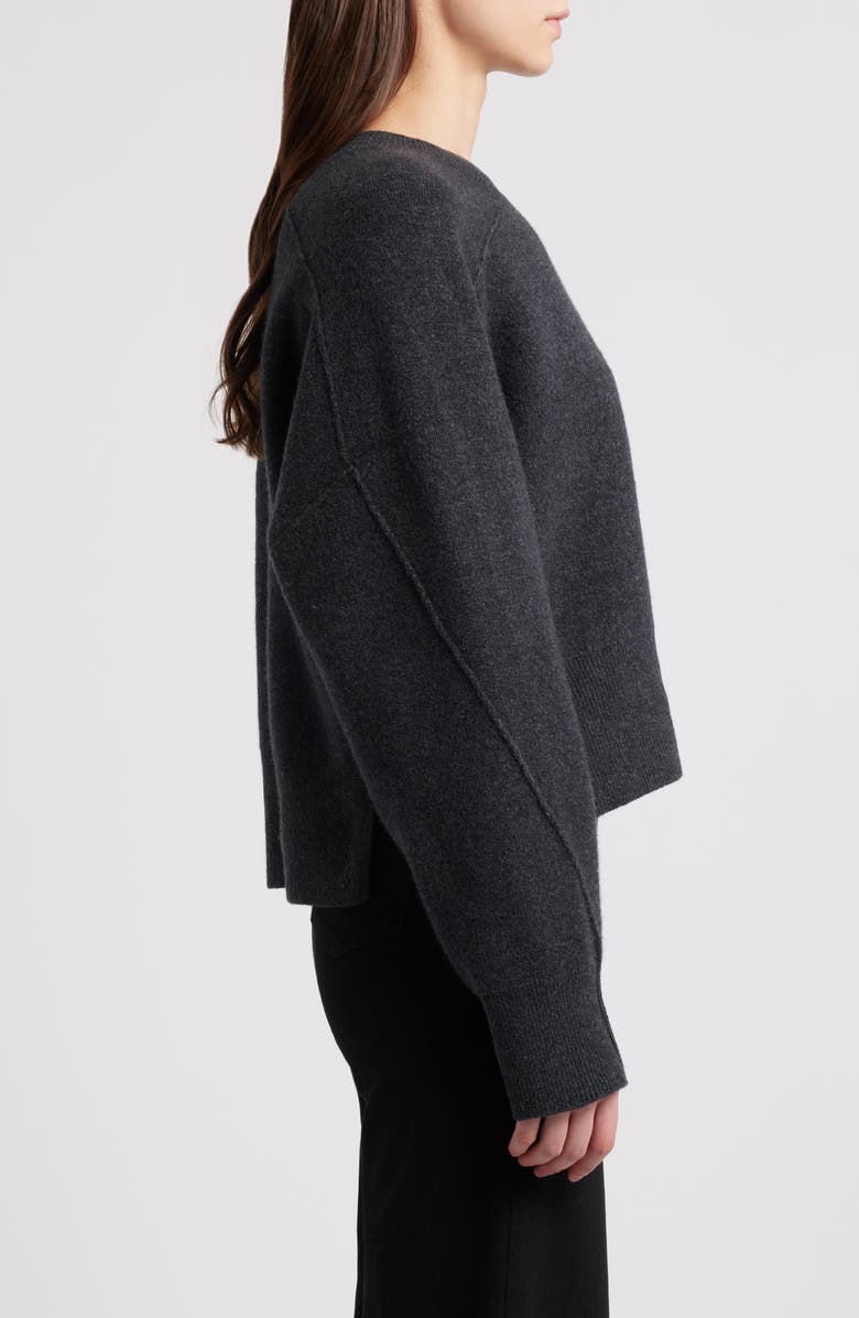 rag & bone Bridget Crewneck Wool Blend Sweater, Alternate, color, Charcoal
