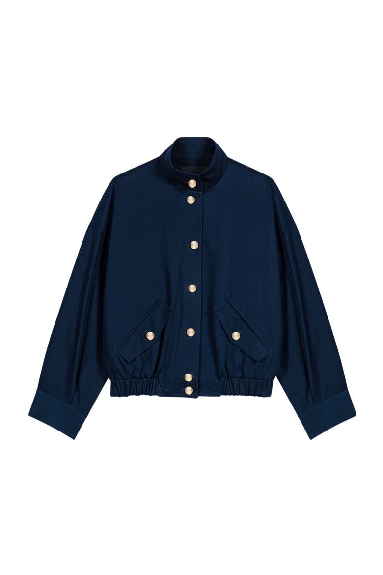 Cotton bomber jacket, Alternate, color, Navy