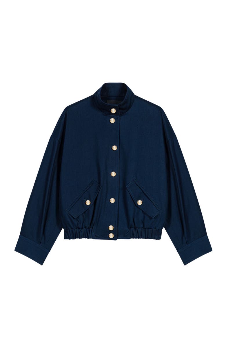 maje Cotton bomber jacket, Alternate, color, Navy