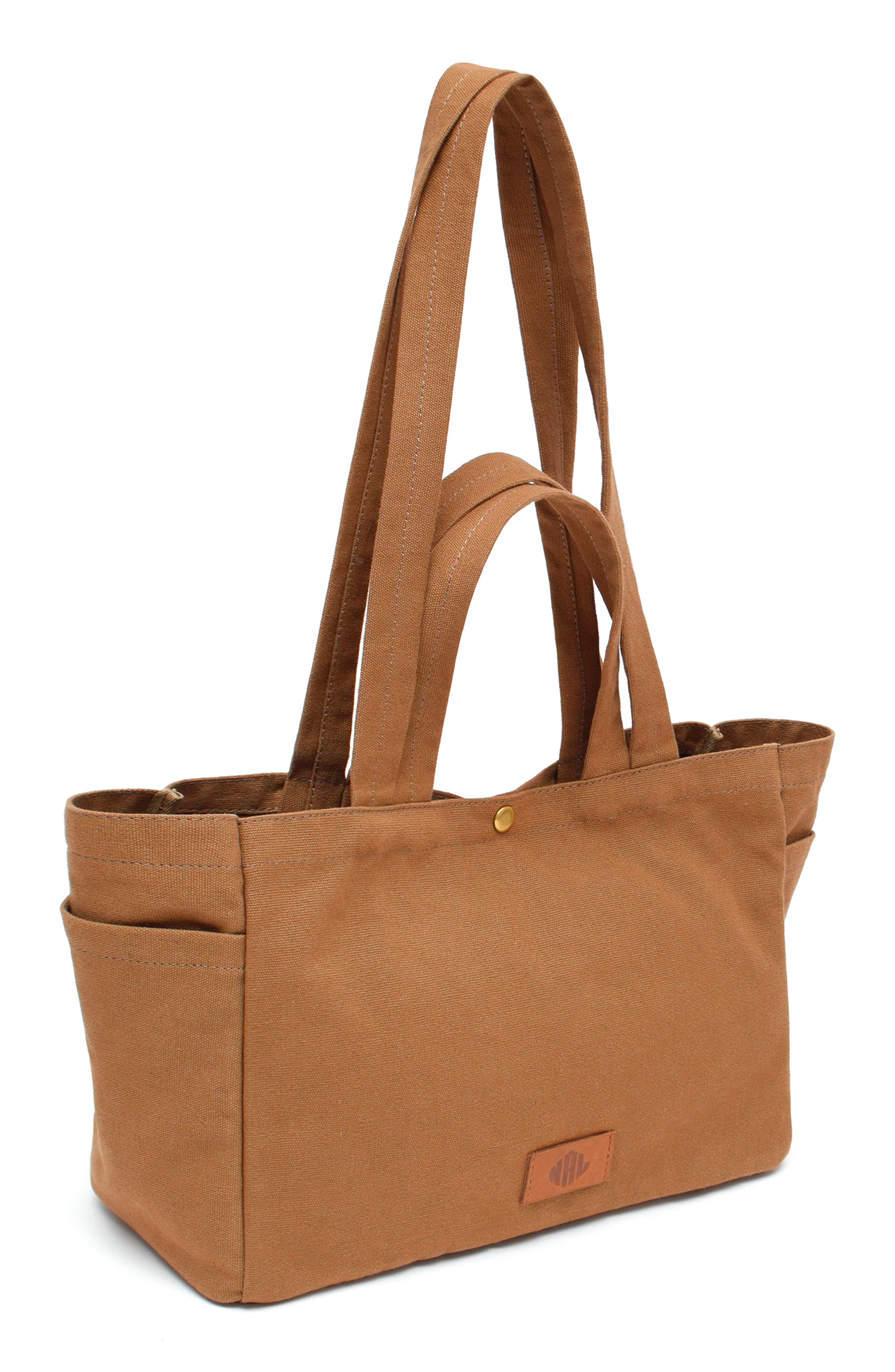 New Amsterdam Leatherworks Sienna Cotton Canvas Tote Bag, Alternate, color, Khaki