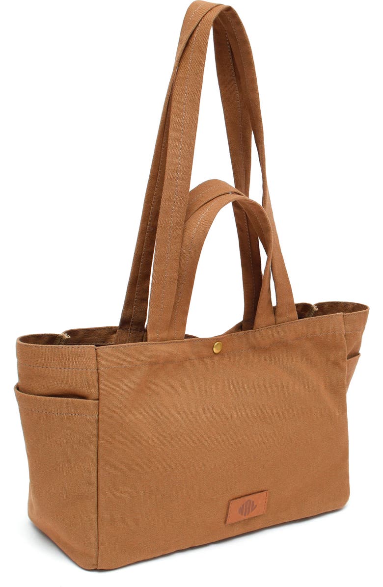 New Amsterdam Leatherworks Sienna Cotton Canvas Tote Bag, Alternate, color, Khaki