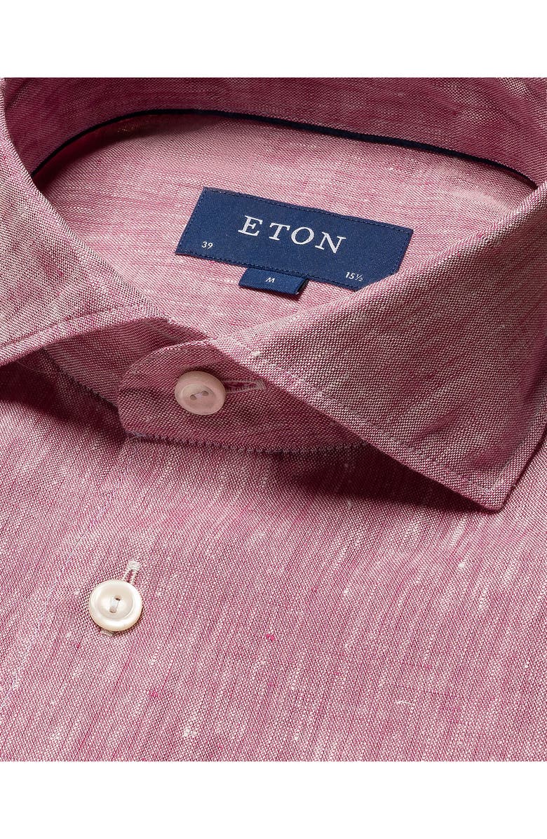 Eton Contemporary Fit Linen Dress Shirt, Alternate, color, 