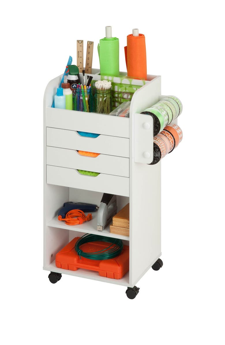 HONEY-CAN-DO Rolling Craft Storage Cart, Main, color,