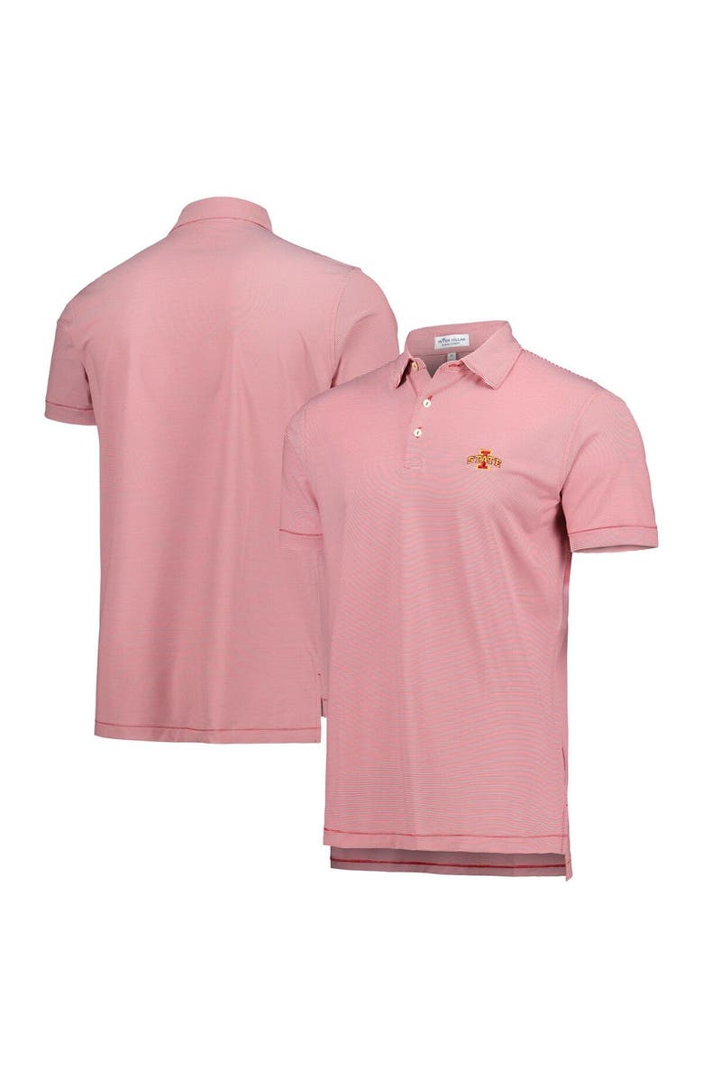 Peter Millar Men's Peter Millar Cardinal Iowa State Cyclones Jubilee Stripe Performance Polo, Main, color, 