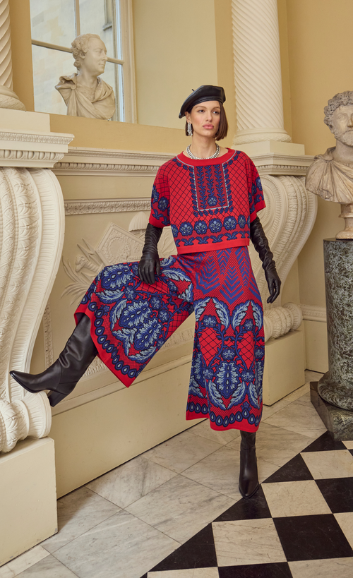 Temperley London Grid-pattern T-shirt In Red