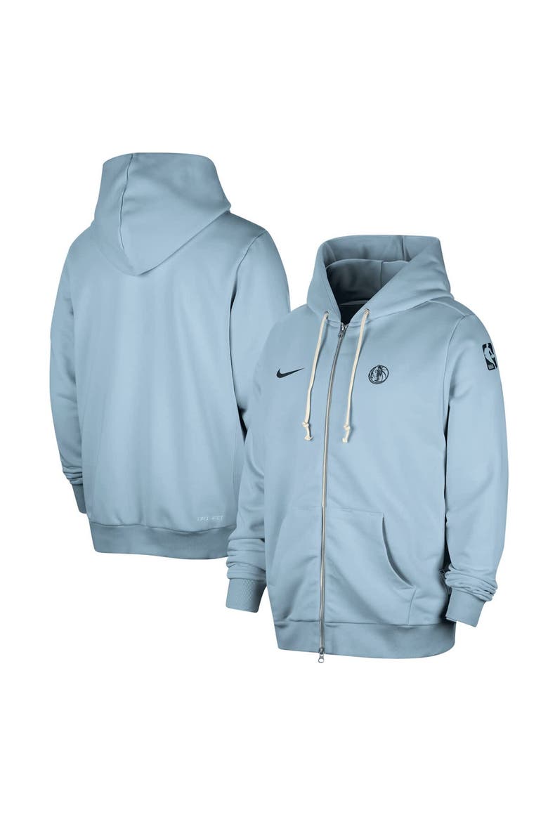Men's Nike Light Blue Dallas Mavericks Authentic Standard Issue Full-Zip Hoodie Jacket, Main, color, Light Blue