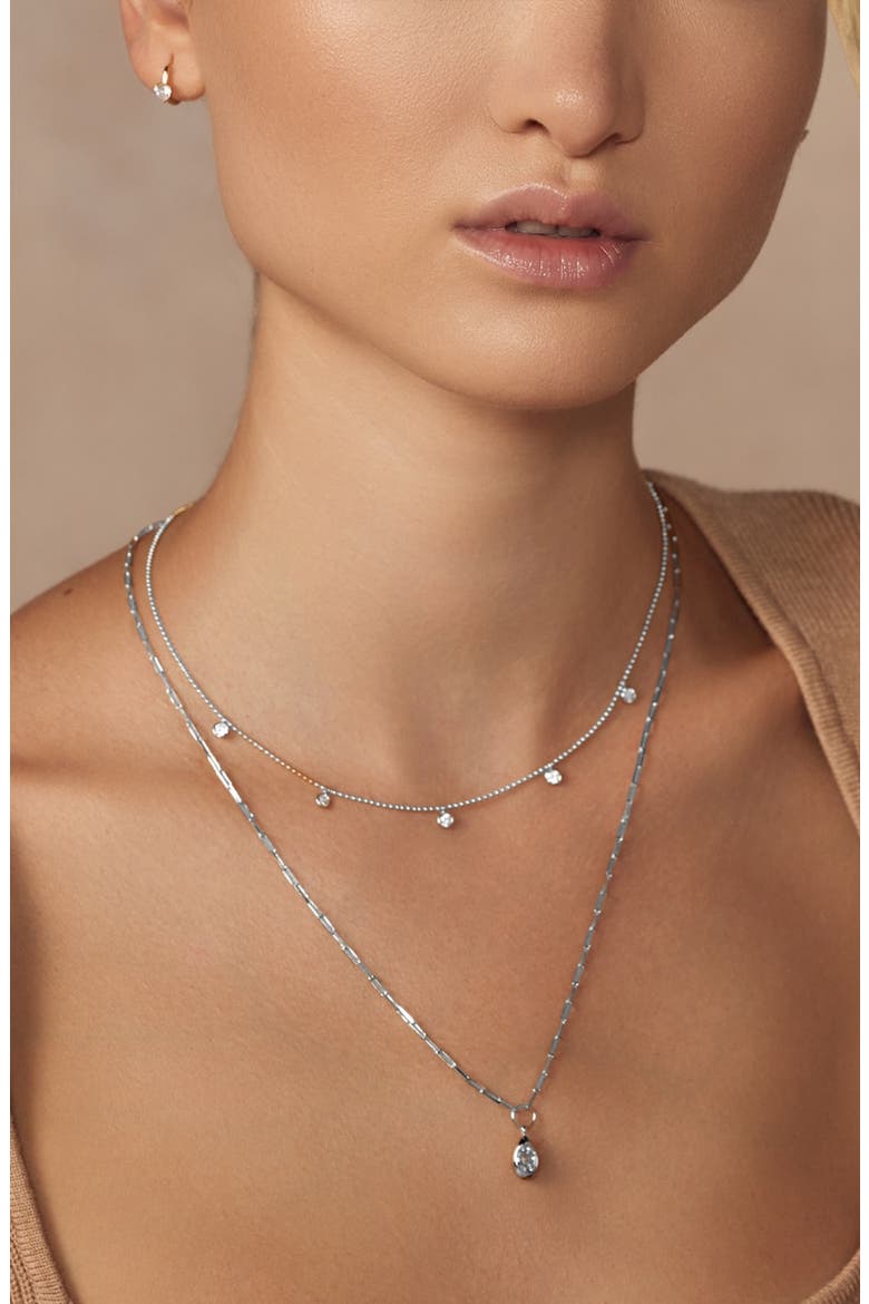 Claudia Dainty Pendant Necklace Trendy Minimalist, Alternate, color, Silver