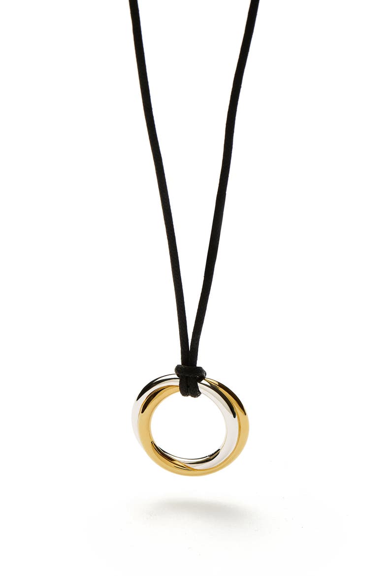 Lucy Williams Entwine Circle Pendant Necklace, Alternate, color, MIXED GOLD/ SILVER/ BLACK