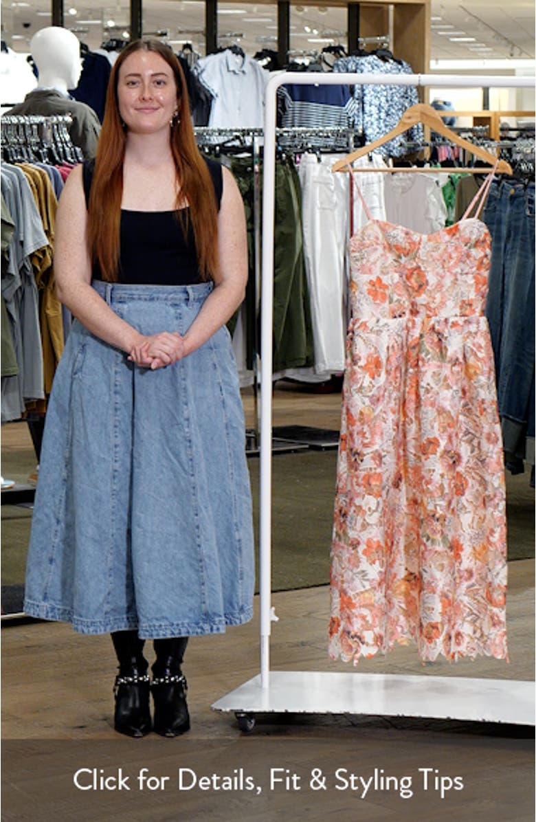 Print Lace Sleeveless Midi Dress, sales video thumbnail