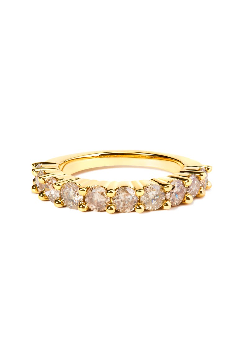 Gold Over Silver 2.0 Cttw Diamond 10 Stone Anniversary Band Ring, Main, color, Yellow Gold over Silver