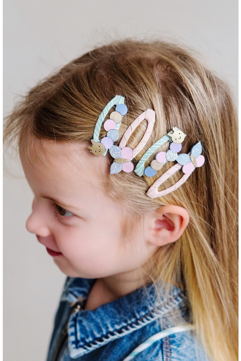 Kids' Hungry Caterpillar Set of 4 Clic Clacs Hair Clips, Alternate, color, PINK