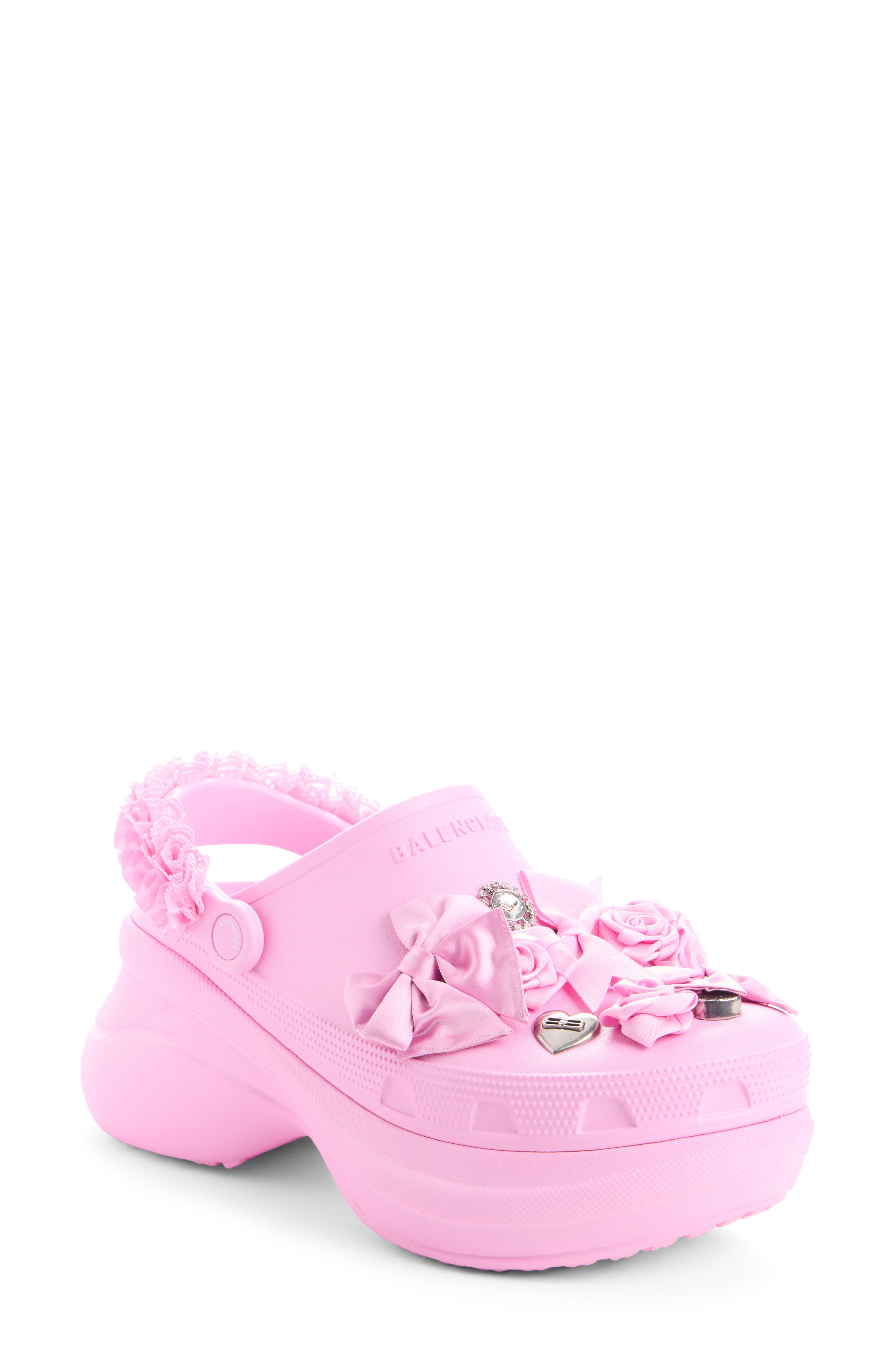 Balenciaga x CROCS Satin Ribbon Clog, Main, color, Light Pink