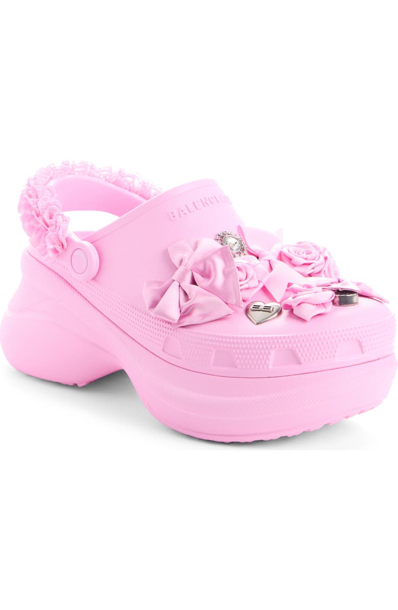 Balenciaga x CROCS Satin Ribbon Clog, Main, color, Light Pink