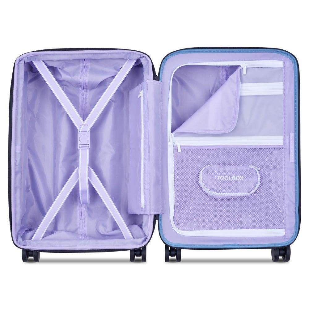 Florence by Mills Spin Me Away 2 Piece Set 20" Expandable Carry On Spinner & Totes The Best Handbag Set, Alternate, color, Zinc Blue