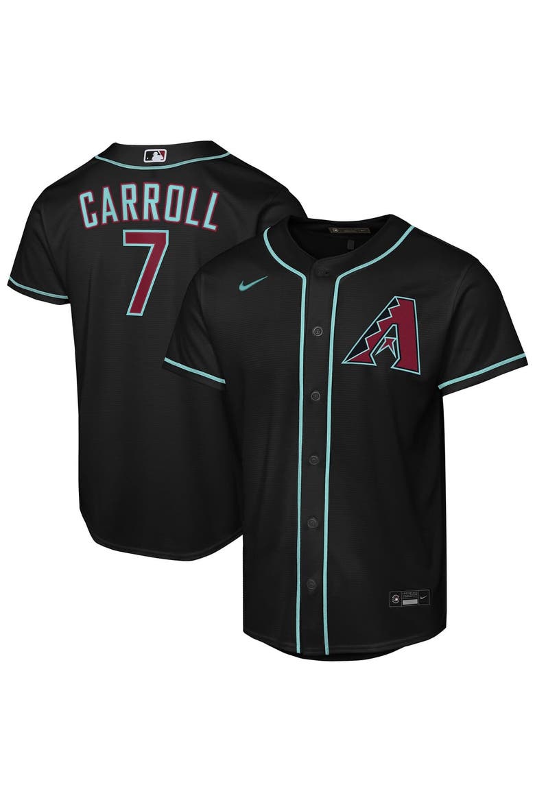 Youth Nike Corbin Carroll Black Arizona Diamondbacks Alternate Replica Jersey, Main, color, Black