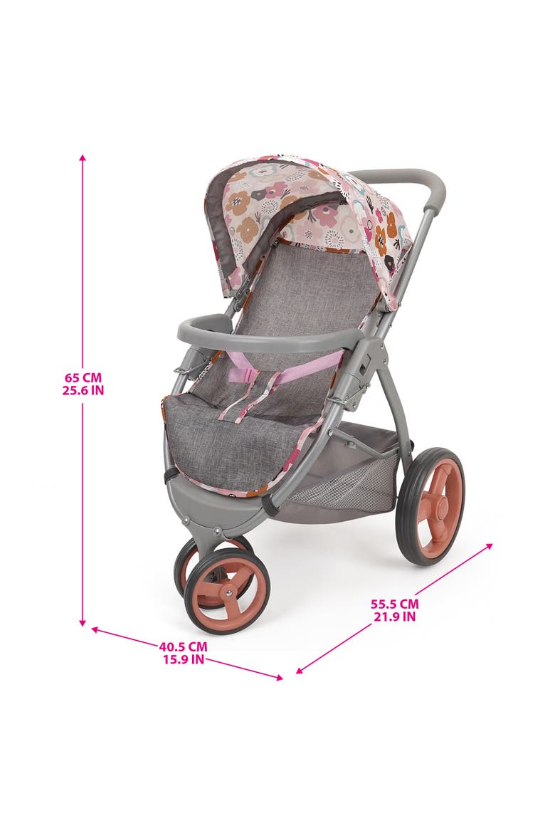 Melange Flora Mabelle 3 Wheel Doll Jogger Stroller, Alternate, color, Multicolored